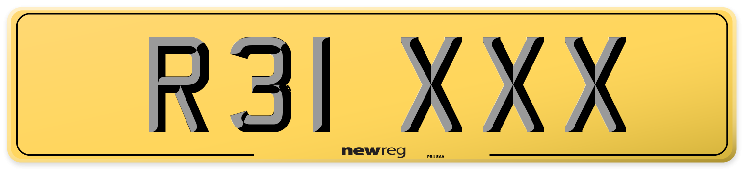 R31 XXX Rear Number Plate