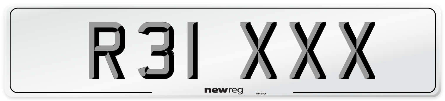 R31 XXX Front Number Plate
