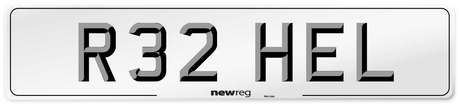 R32 HEL Front Number Plate