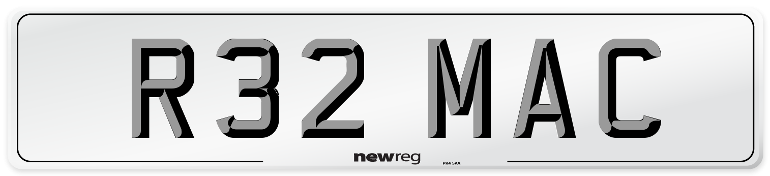 R32 MAC Front Number Plate