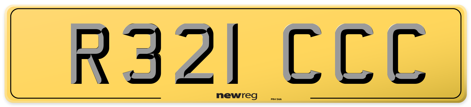 R321 CCC Rear Number Plate