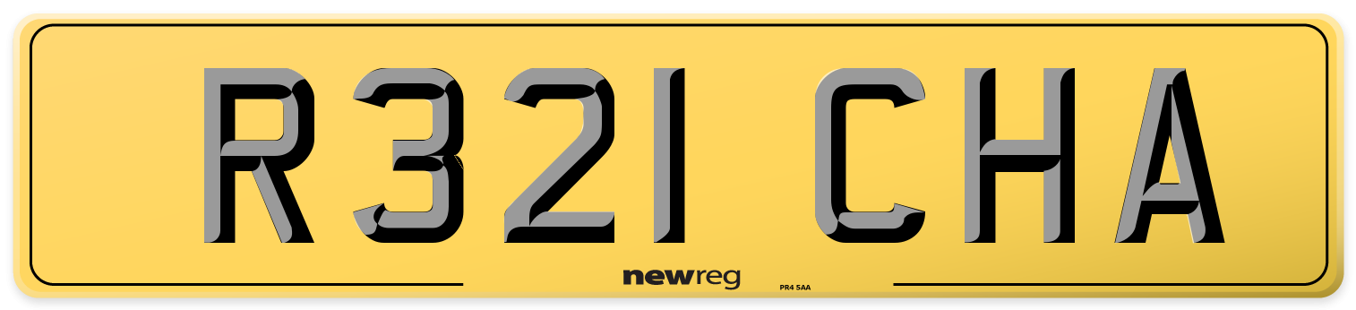 R321 CHA Rear Number Plate