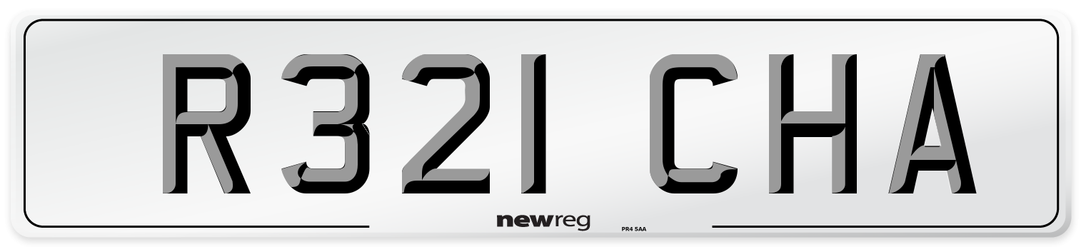 R321 CHA Front Number Plate