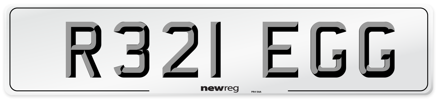 R321 EGG Front Number Plate