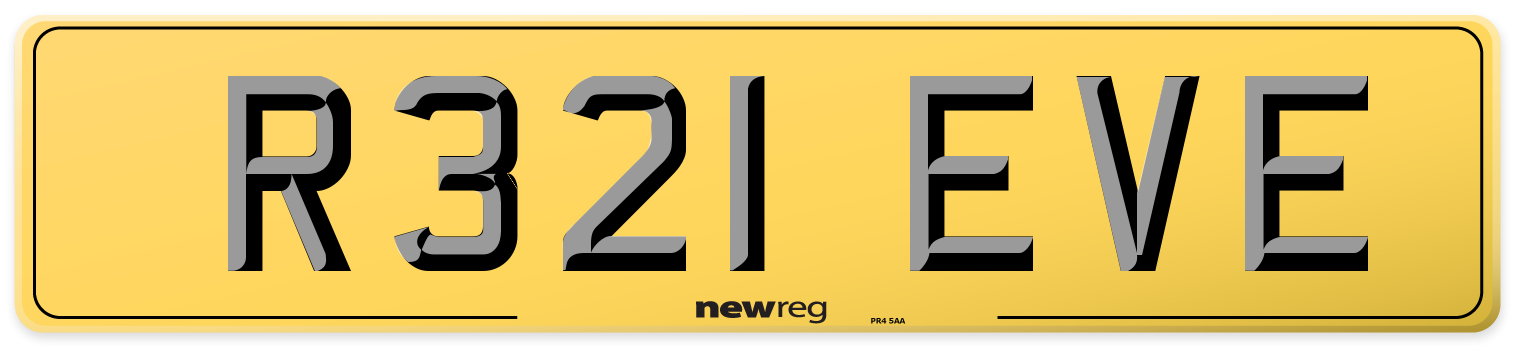 R321 EVE Rear Number Plate