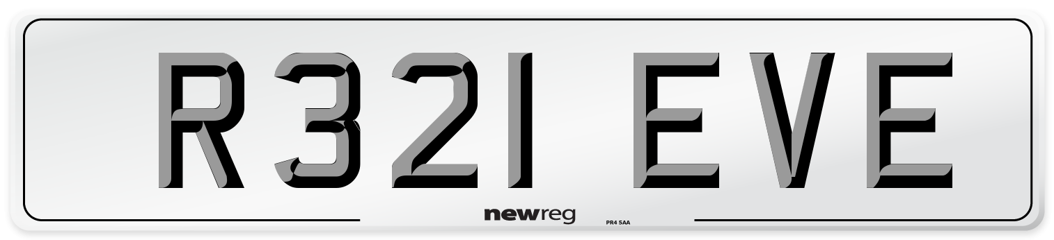 R321 EVE Front Number Plate