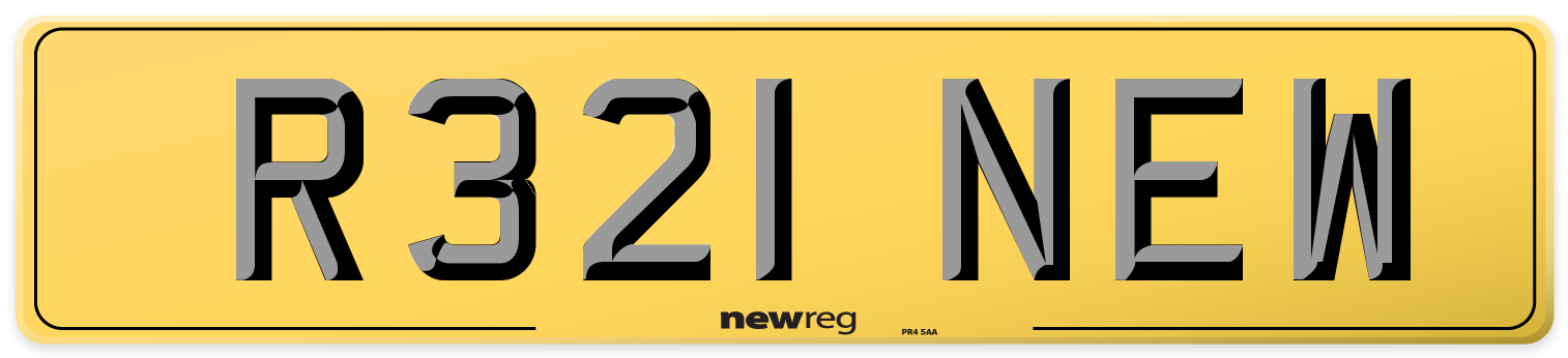 R321 NEW Rear Number Plate
