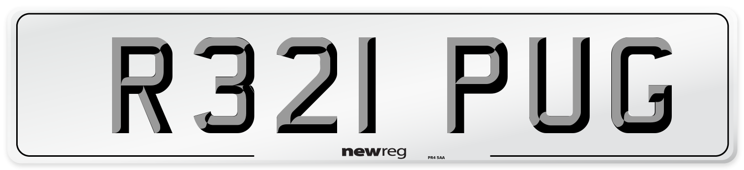 R321 PUG Front Number Plate
