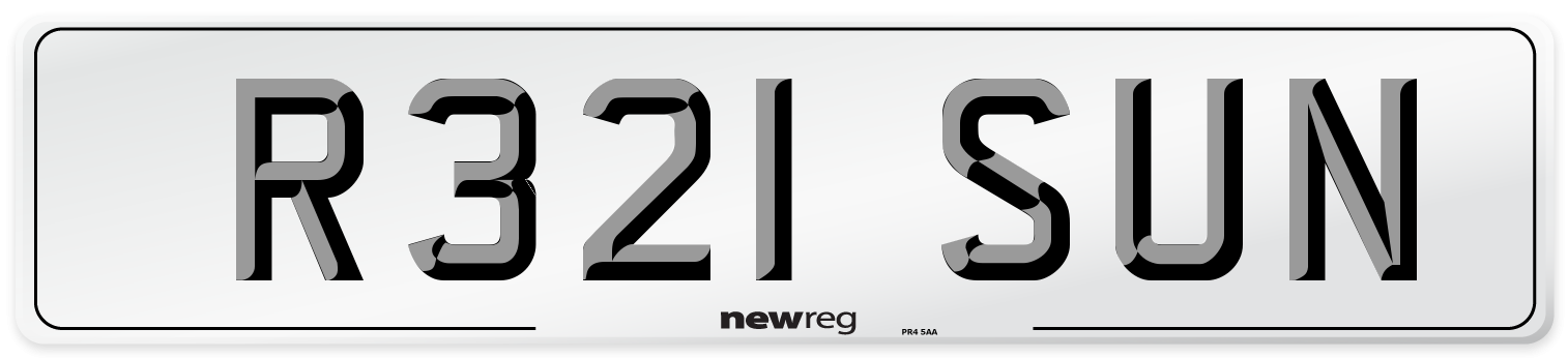 R321 SUN Front Number Plate