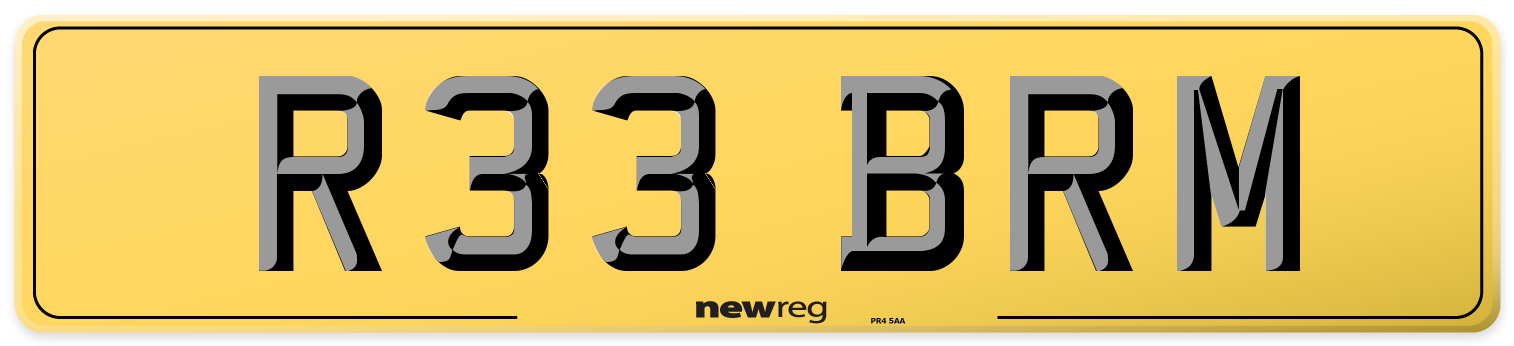 R33 BRM Rear Number Plate