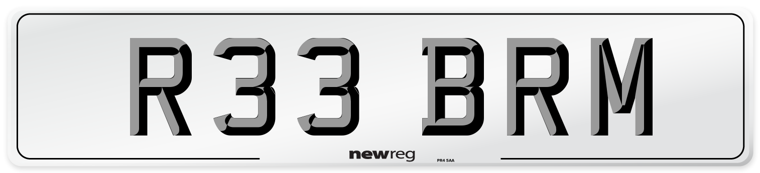R33 BRM Front Number Plate