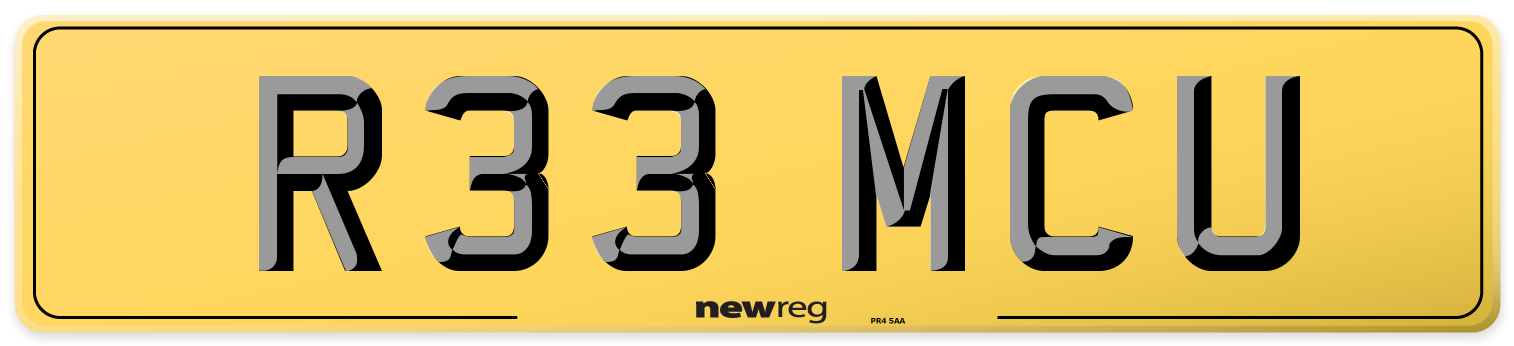 R33 MCU Rear Number Plate