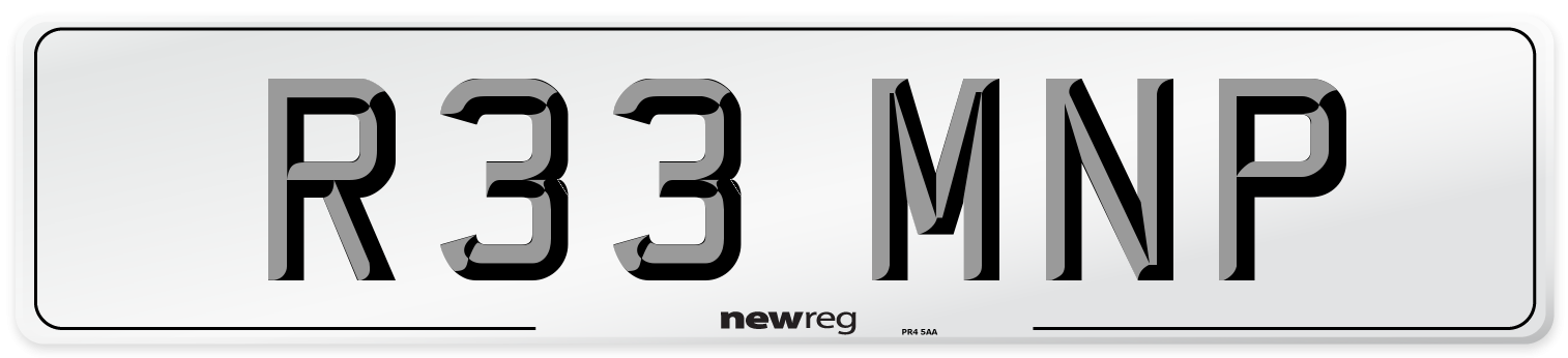 R33 MNP Front Number Plate