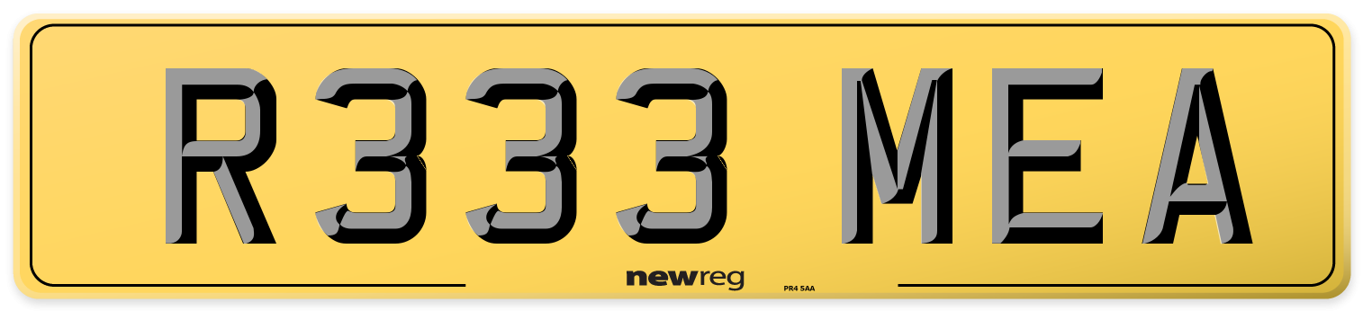 R333 MEA Rear Number Plate