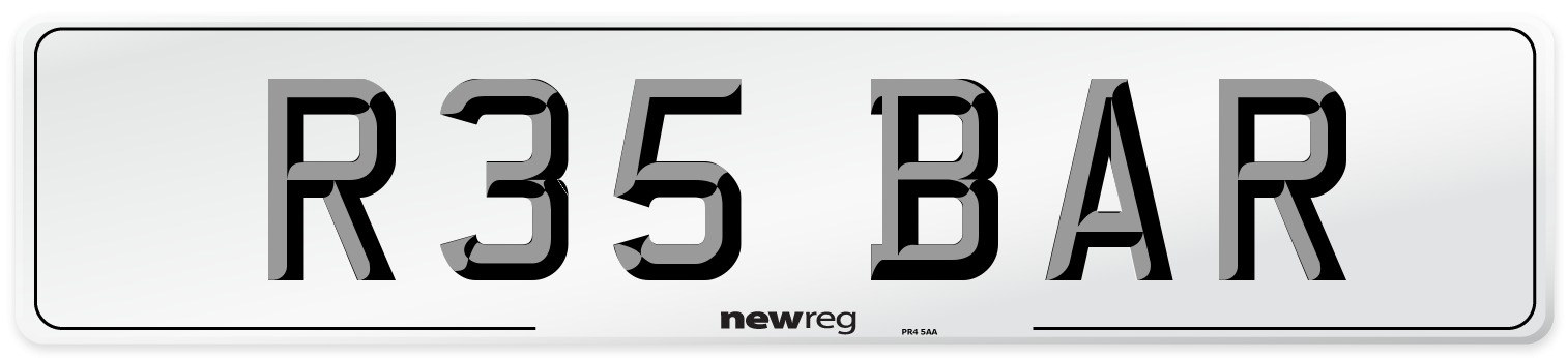 R35 BAR Front Number Plate