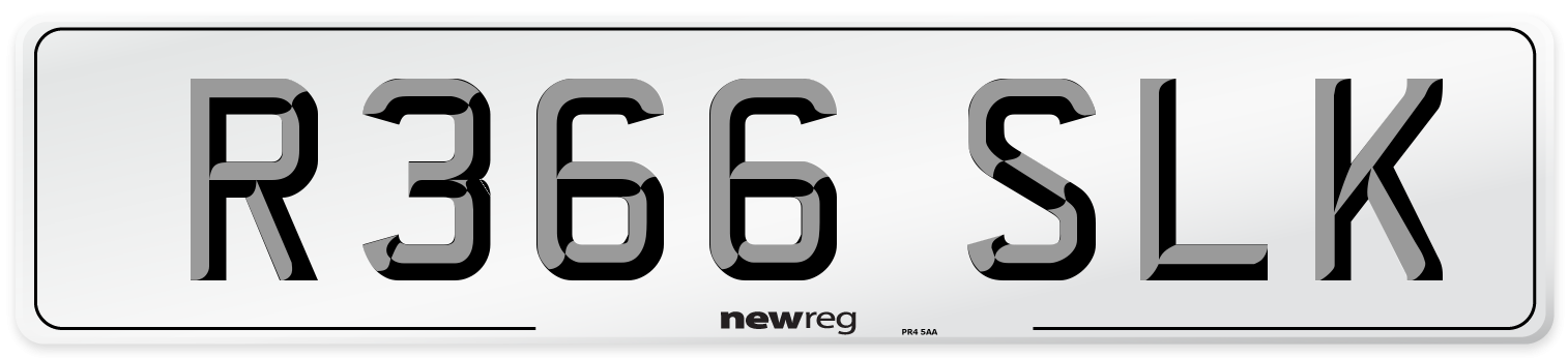 R366 SLK Front Number Plate
