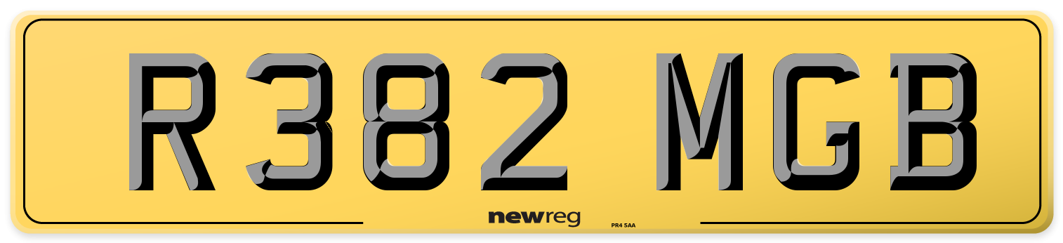 R382 MGB Rear Number Plate
