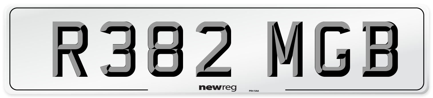 R382 MGB Front Number Plate