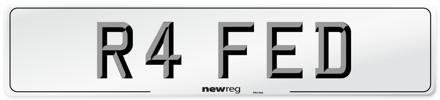 R4 FED Front Number Plate