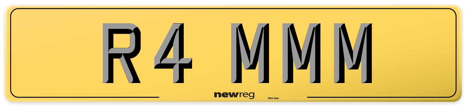 R4 MMM Rear Number Plate