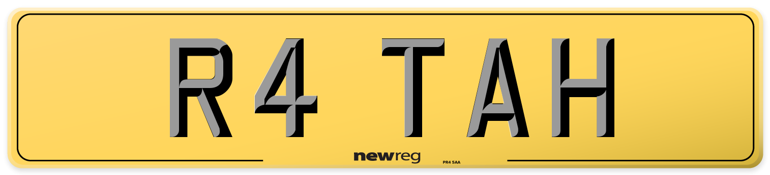 R4 TAH Rear Number Plate