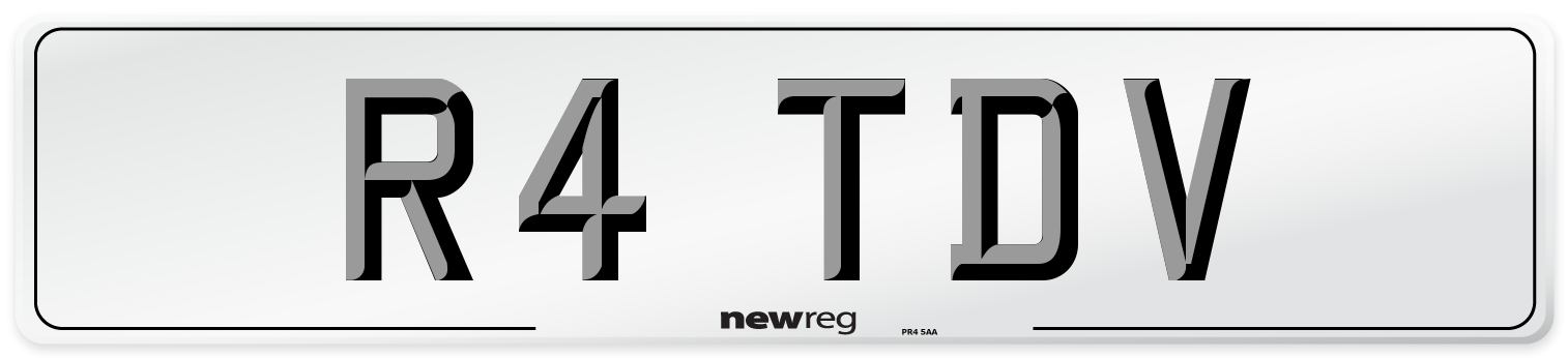 R4 TDV Front Number Plate