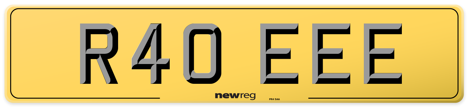 R40 EEE Rear Number Plate