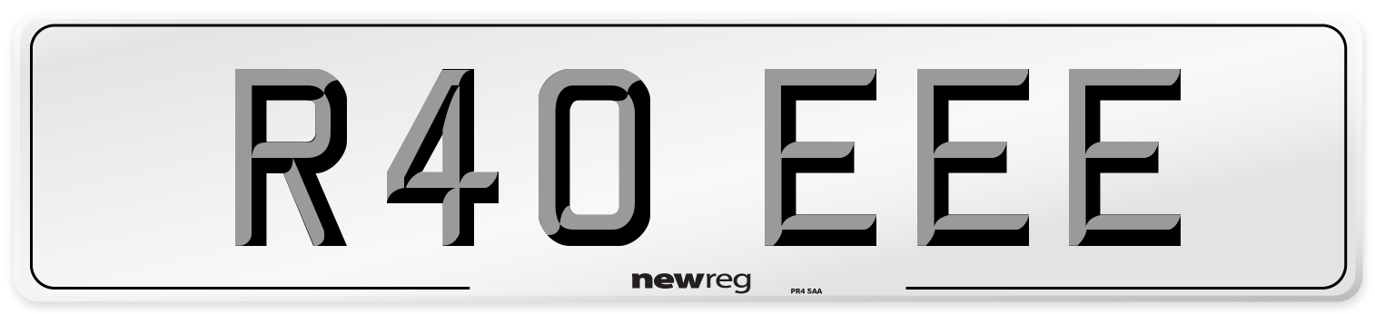 R40 EEE Front Number Plate
