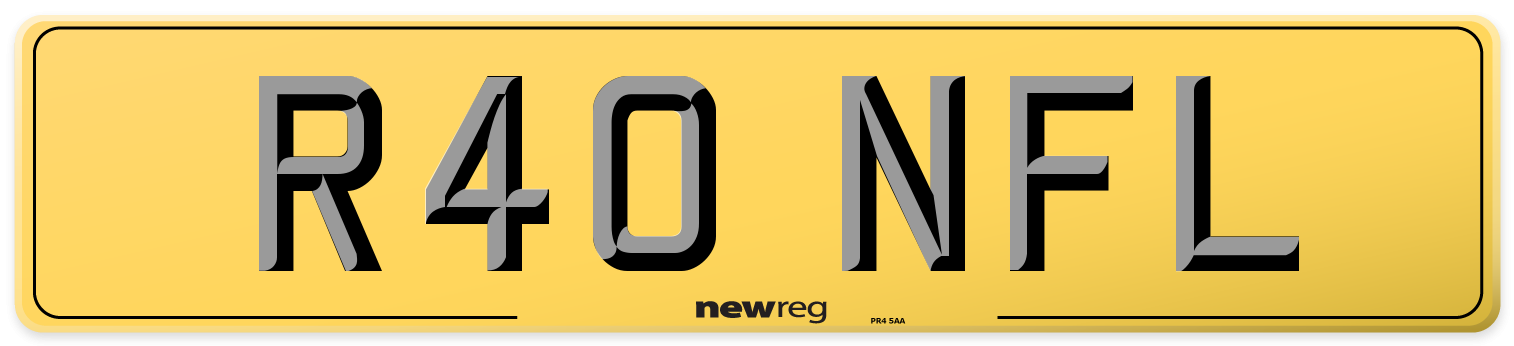 R40 NFL Rear Number Plate