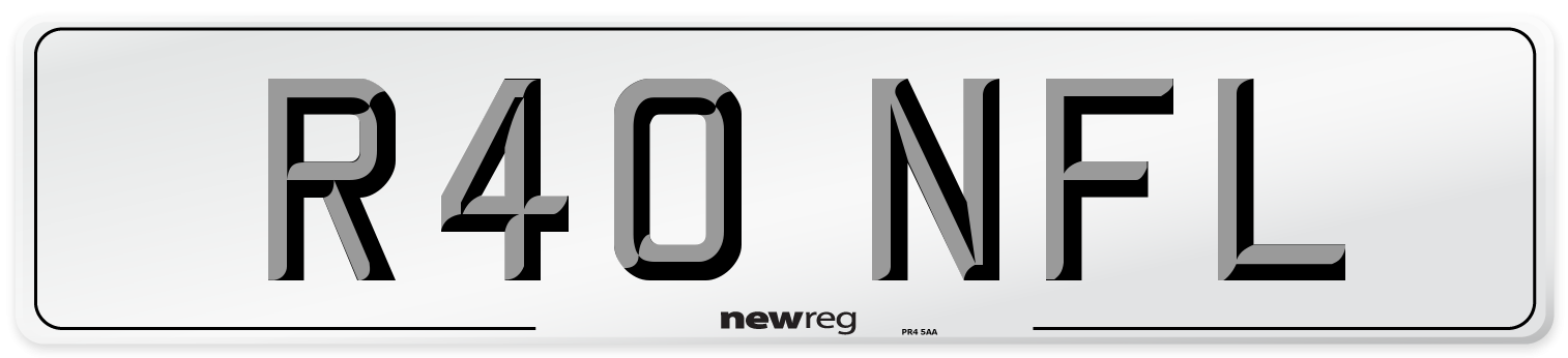 R40 NFL Front Number Plate