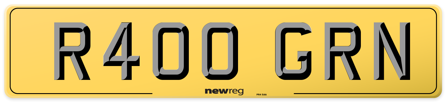 R400 GRN Rear Number Plate