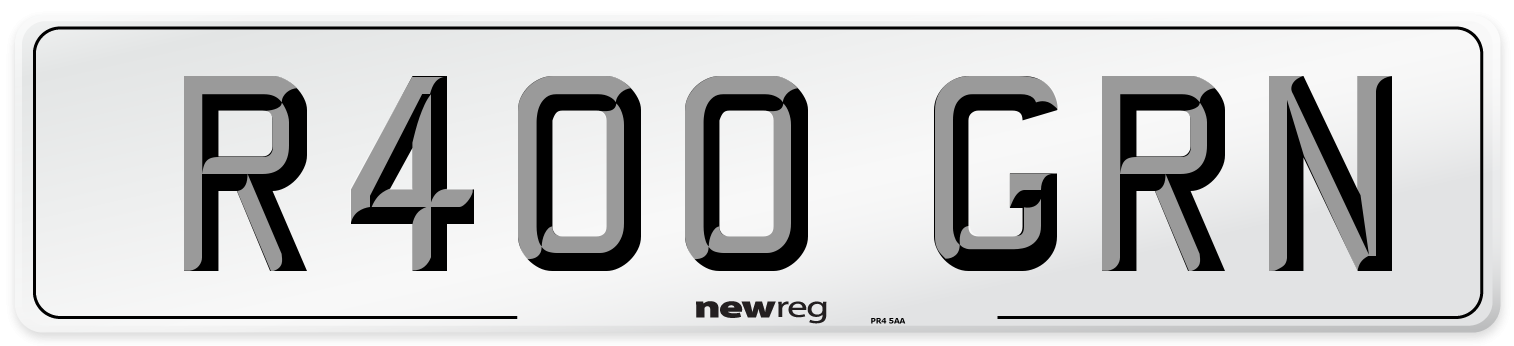 R400 GRN Front Number Plate