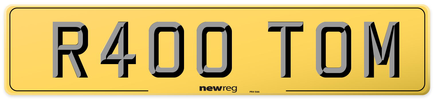 R400 TOM Rear Number Plate
