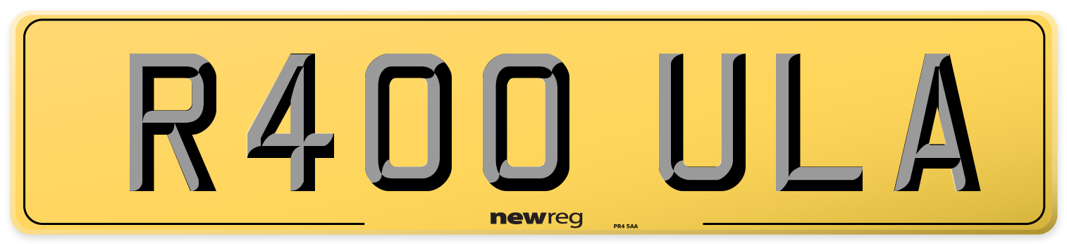R400 ULA Rear Number Plate