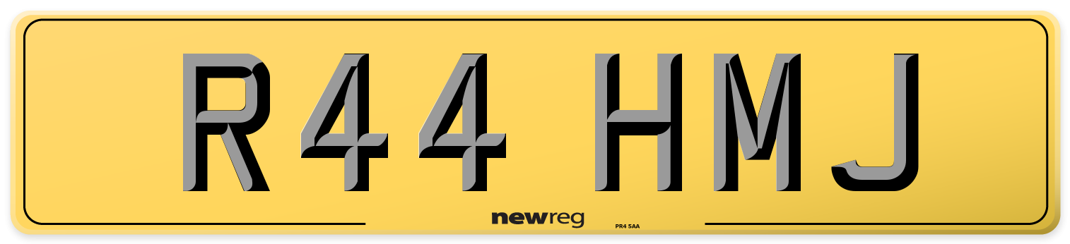 R44 HMJ Rear Number Plate