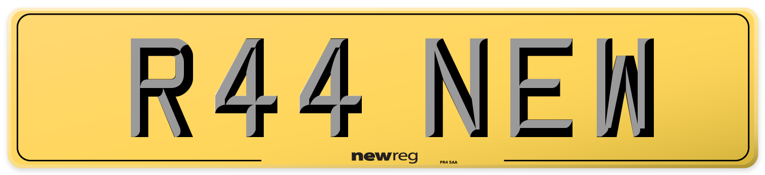R44 NEW Rear Number Plate