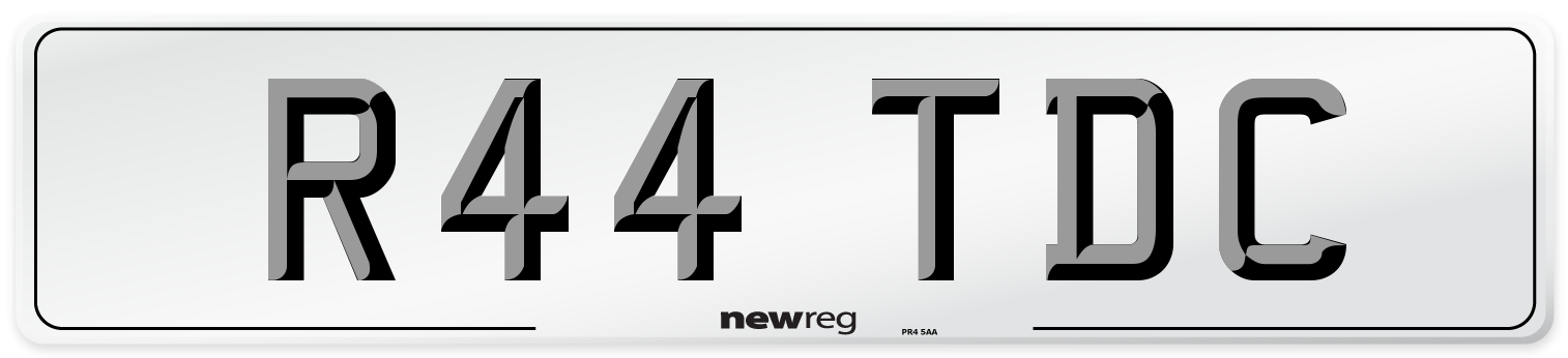 R44 TDC Front Number Plate