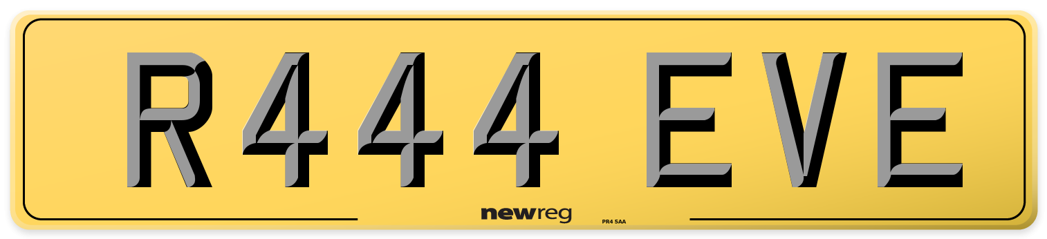 R444 EVE Rear Number Plate