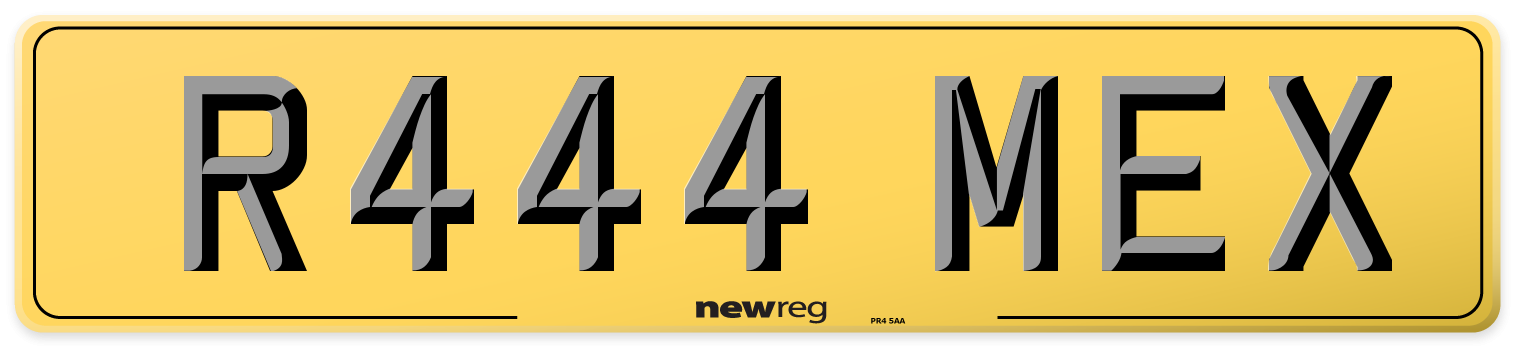 R444 MEX Rear Number Plate