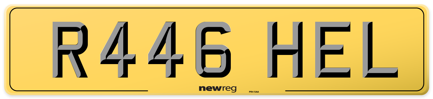 R446 HEL Rear Number Plate