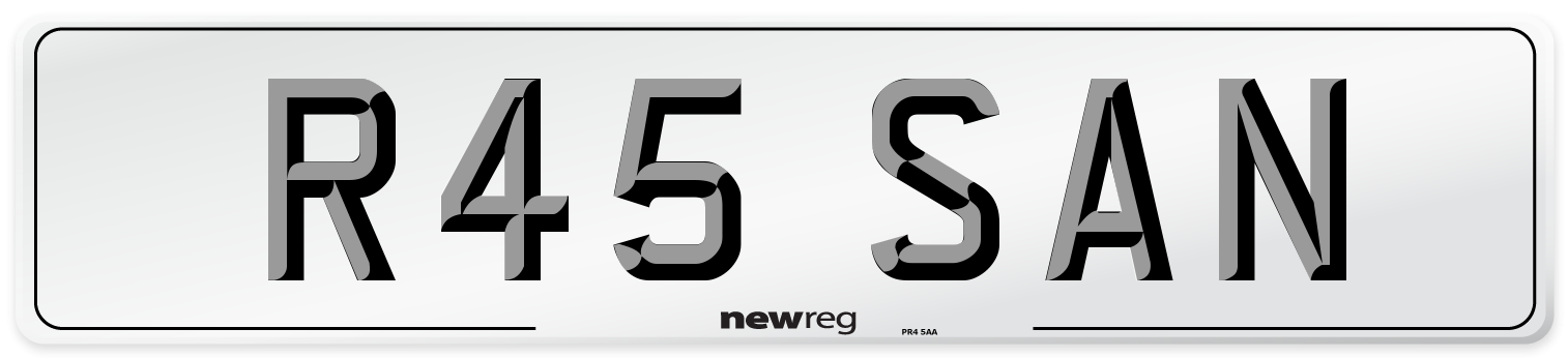 R45 SAN Front Number Plate