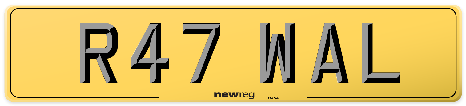 R47 WAL Rear Number Plate