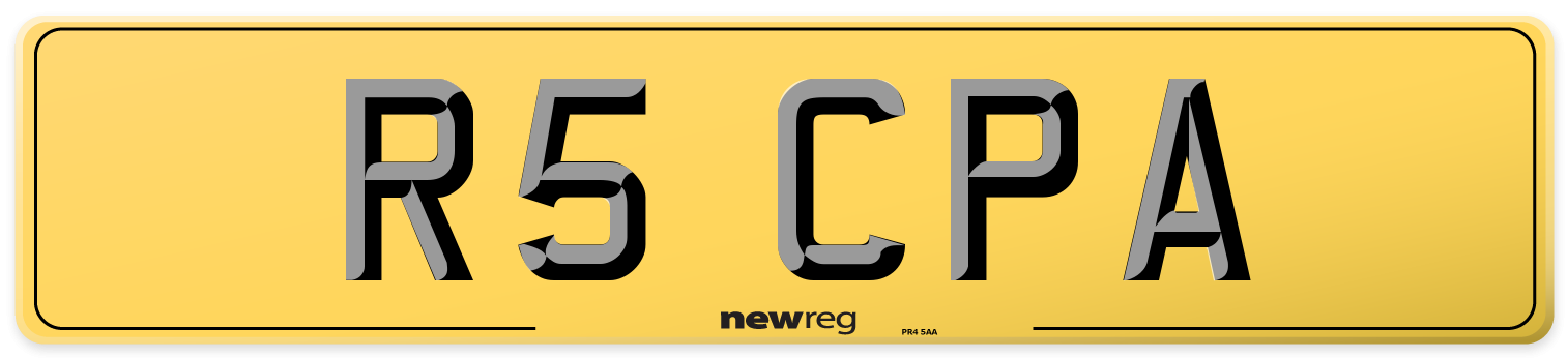 R5 CPA Rear Number Plate