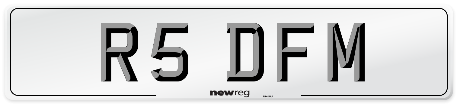 R5 DFM Front Number Plate