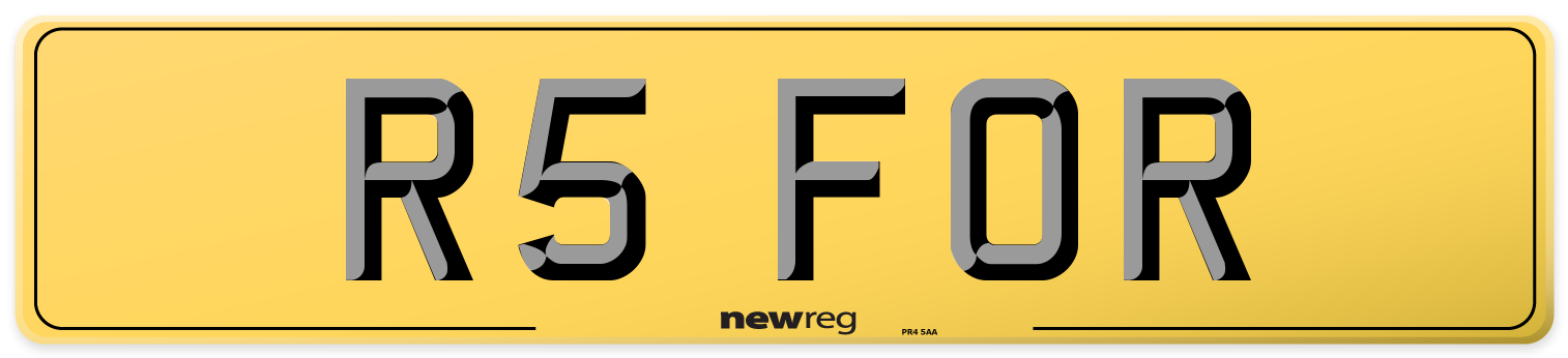 R5 FOR Rear Number Plate