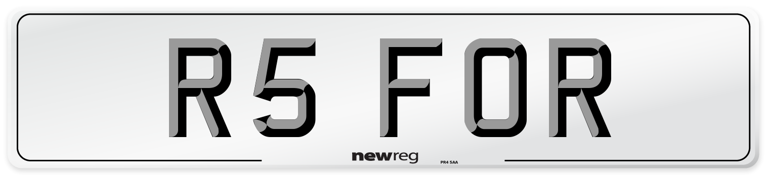 R5 FOR Front Number Plate