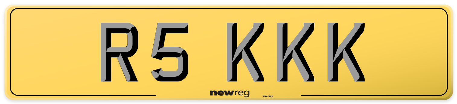 R5 KKK Rear Number Plate