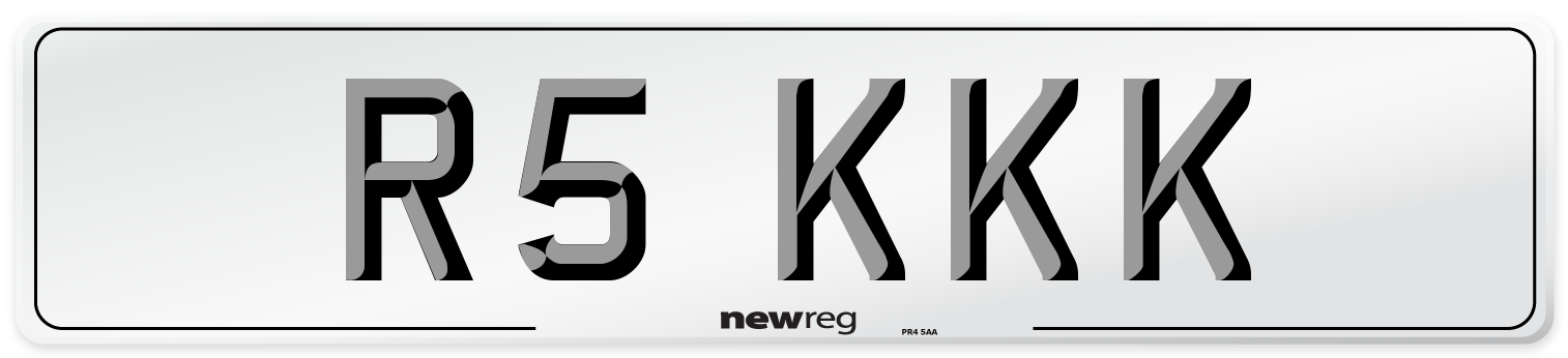 R5 KKK Front Number Plate