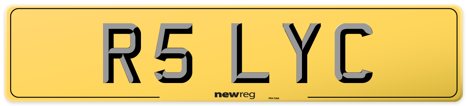 R5 LYC Rear Number Plate