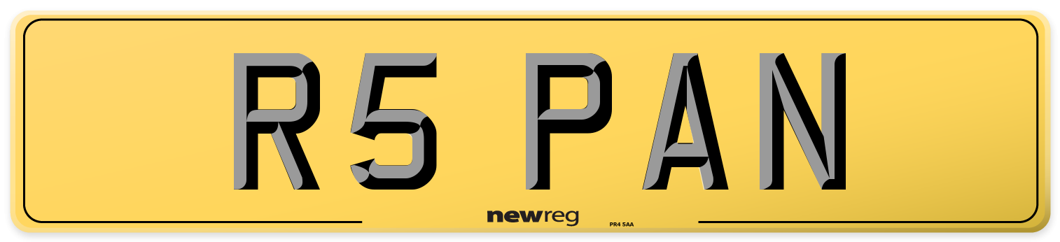 R5 PAN Rear Number Plate